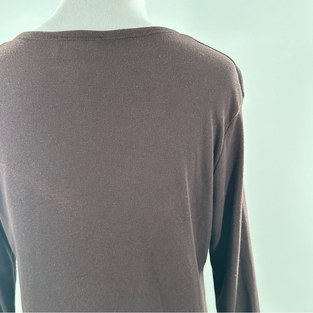 Talbots sweater size S brown 55% Pima cotton v-neck cardigan vintage y2k 2000s - Picture 6 of 11